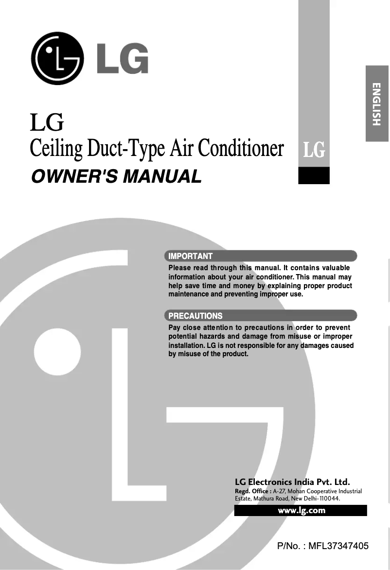 Page 1 of the manual User Manual LG LBUR0550QC