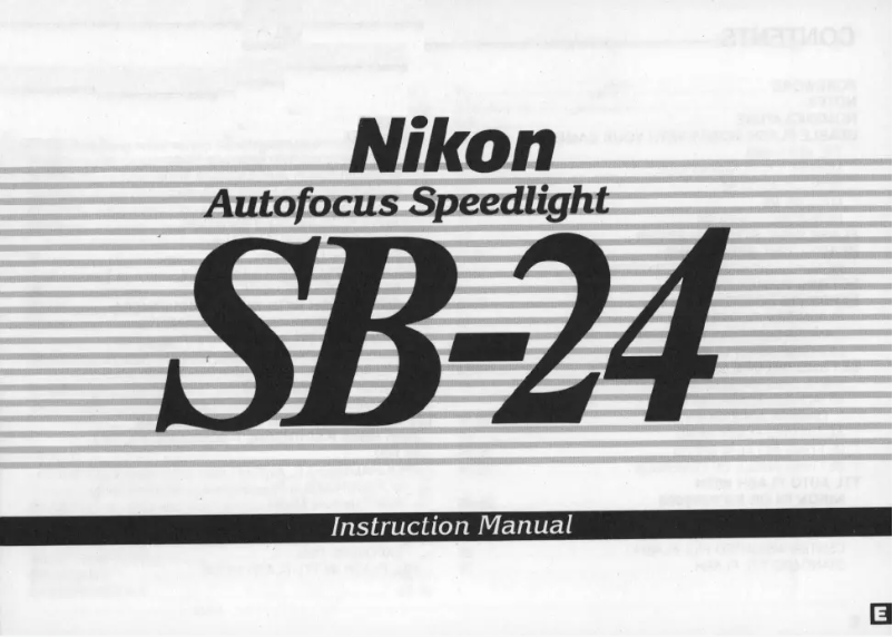 First page image of the manual for SB-24