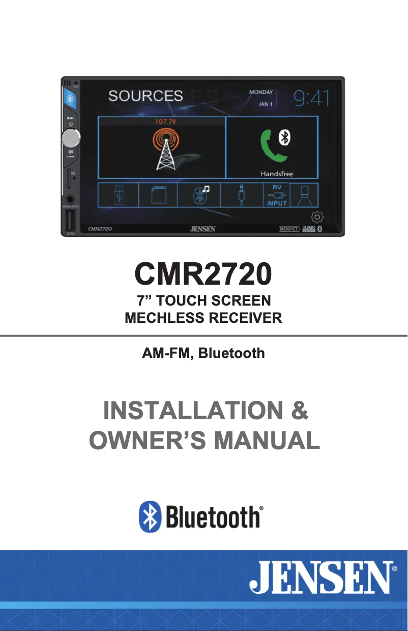 Page 1 of the manual User Manual Jensen CMR2720