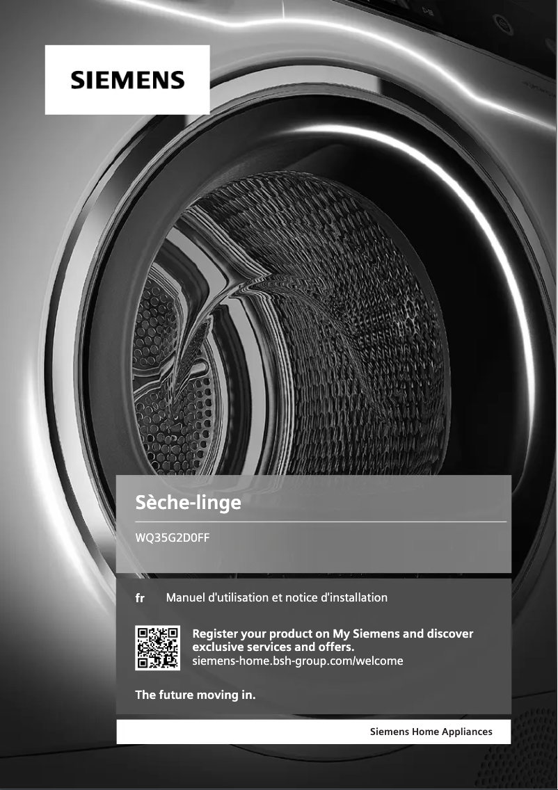 Page 1 of the manual User Manual Siemens WQ35G2D0FF