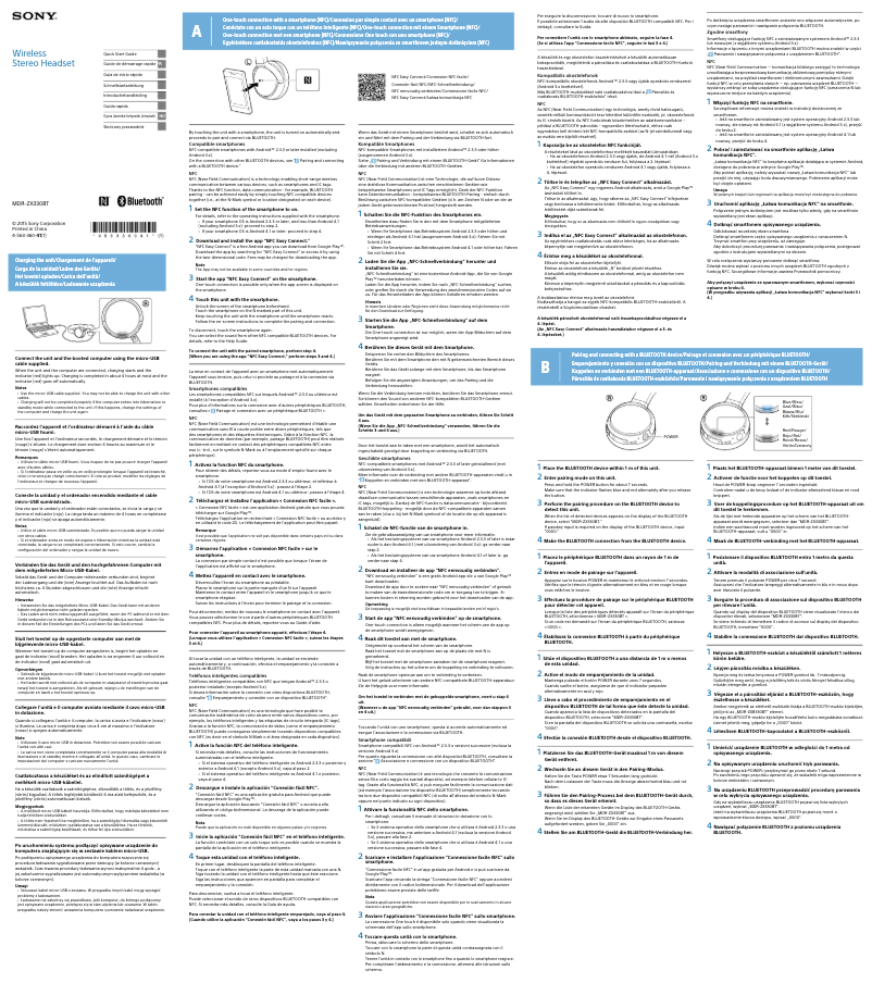 First page image of the manual for MDR-ZX330BT