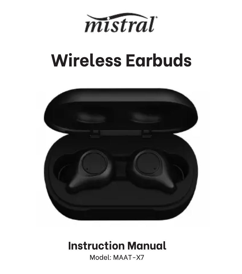 Page 1 of the manual User Manual Mistral MAAT-X7