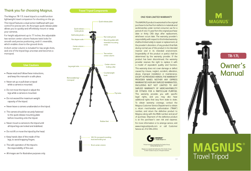 Page 1 of the manual User Manual Magnus TR-17L