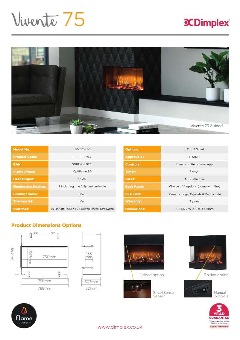 Page 1 of the manual Brochure Dimplex VVT75