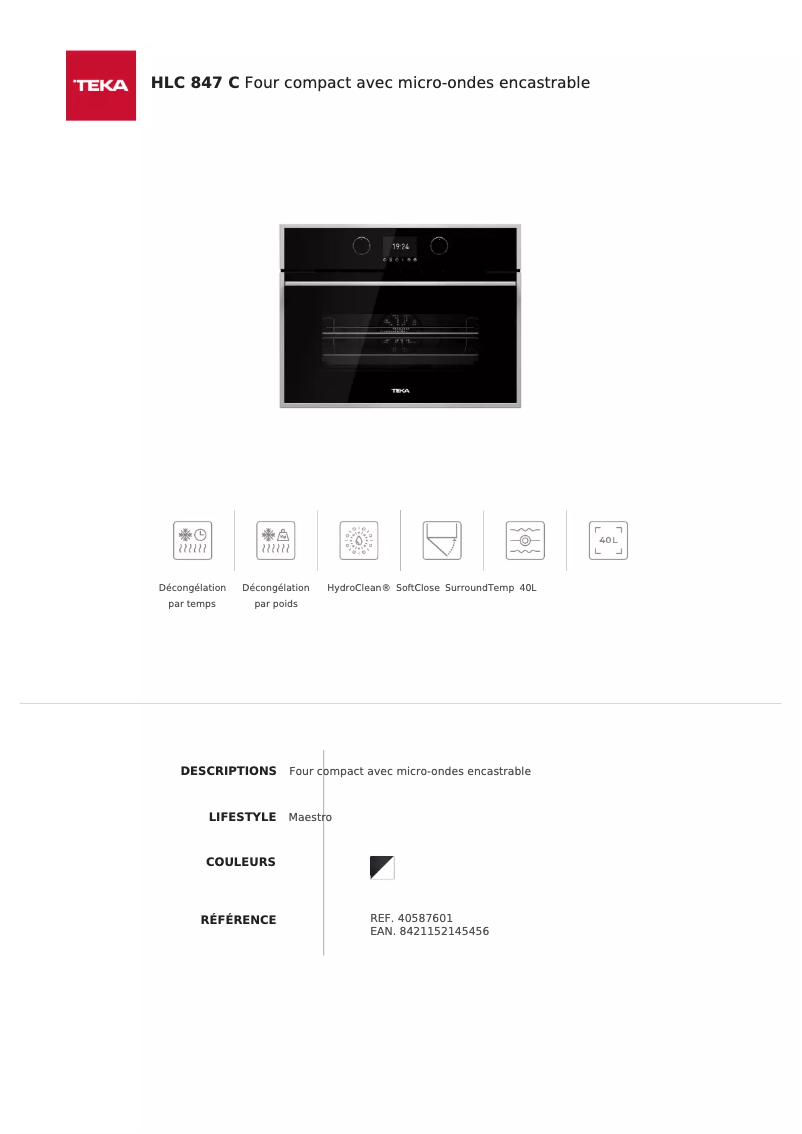 First page image of the manual for HLC 847 C