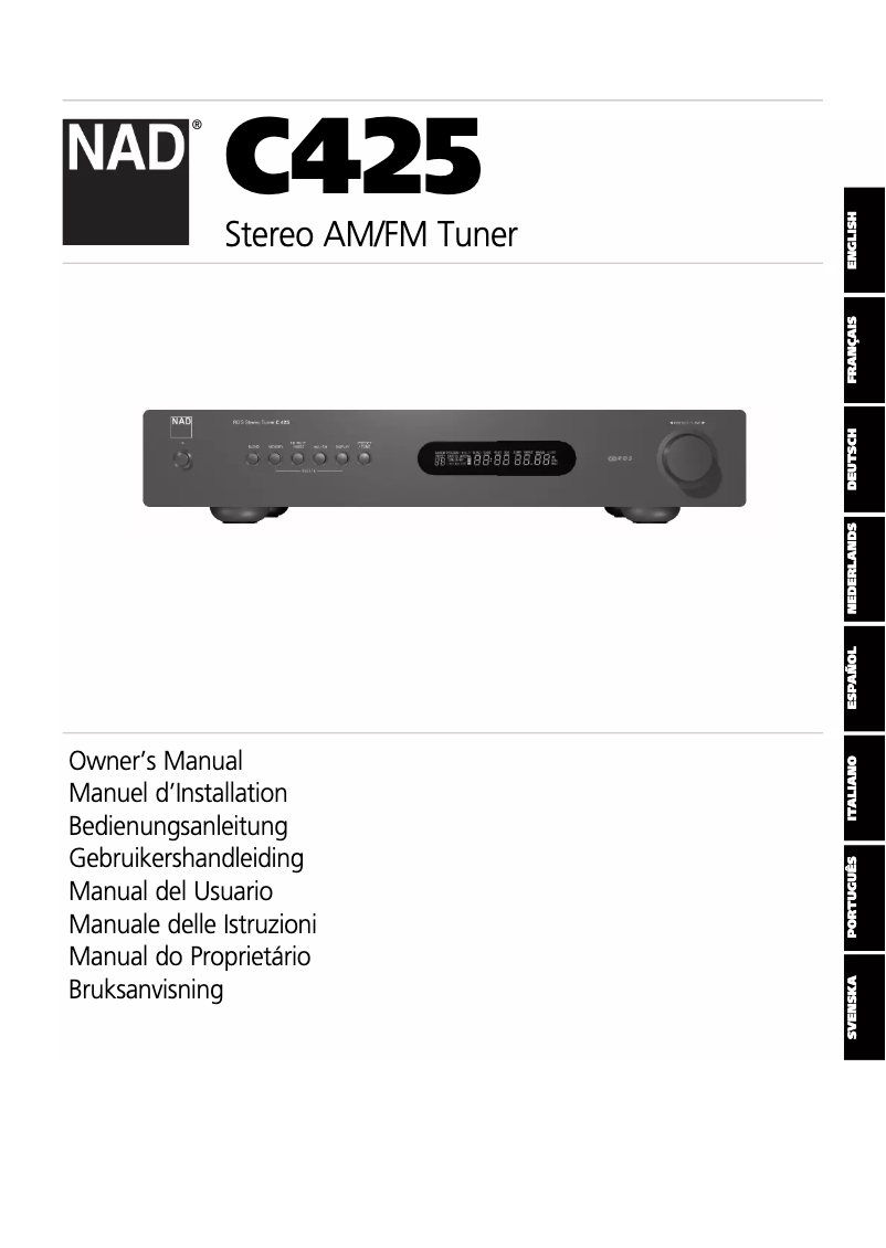 Page 1 of the manual User Manual NAD C425