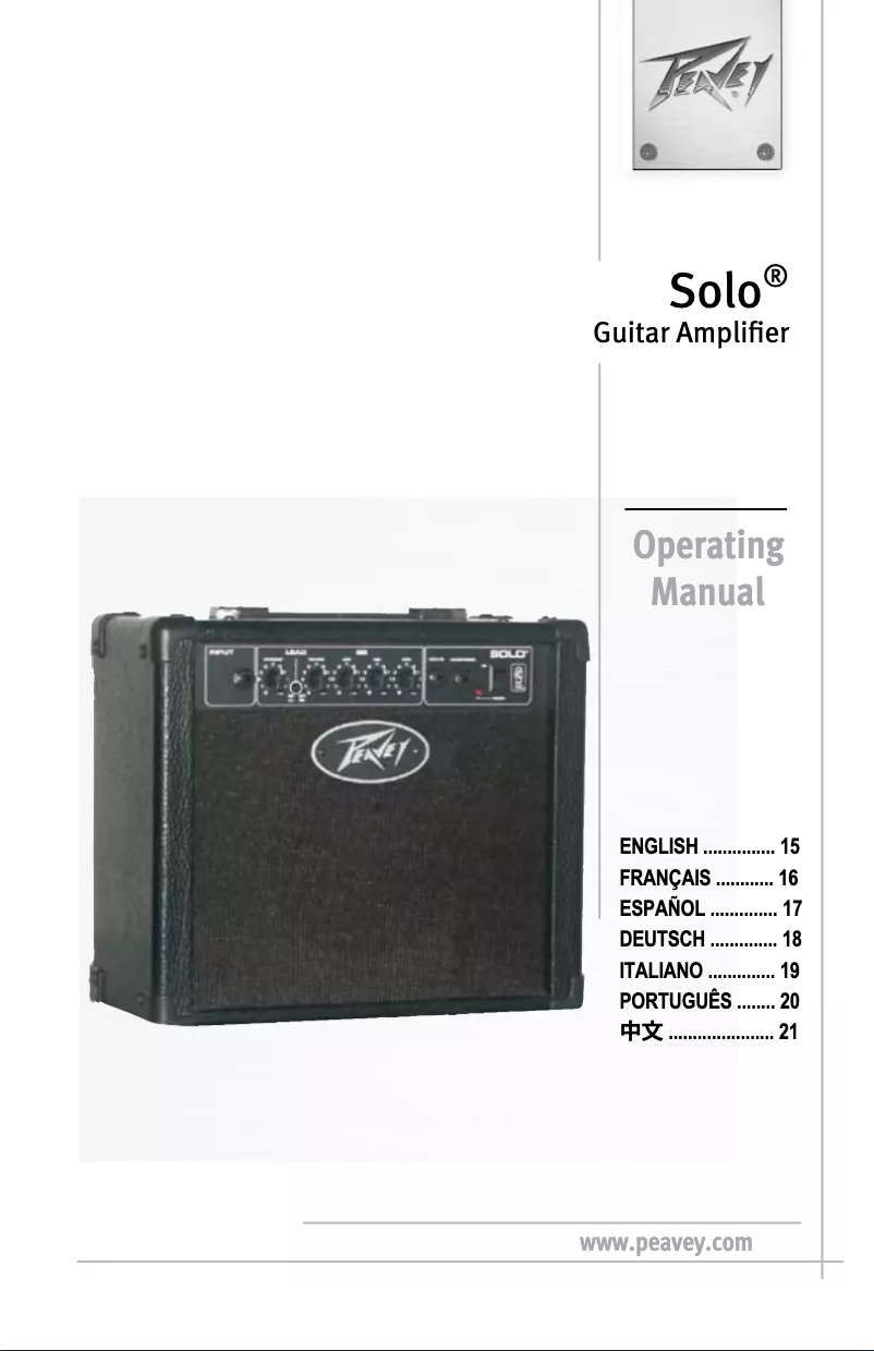 Page 1 of the manual User Manual Peavey Solo