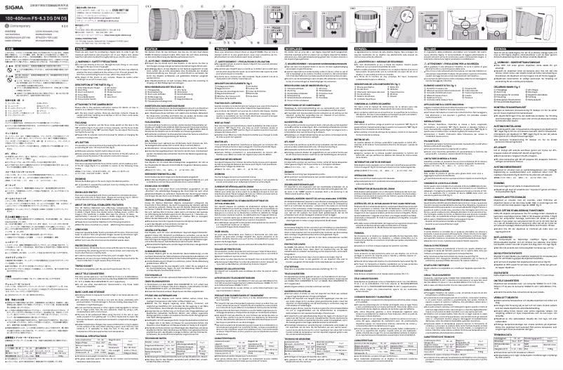 First page image of the manual for 100-400mm F5-6.3 DG DN OS