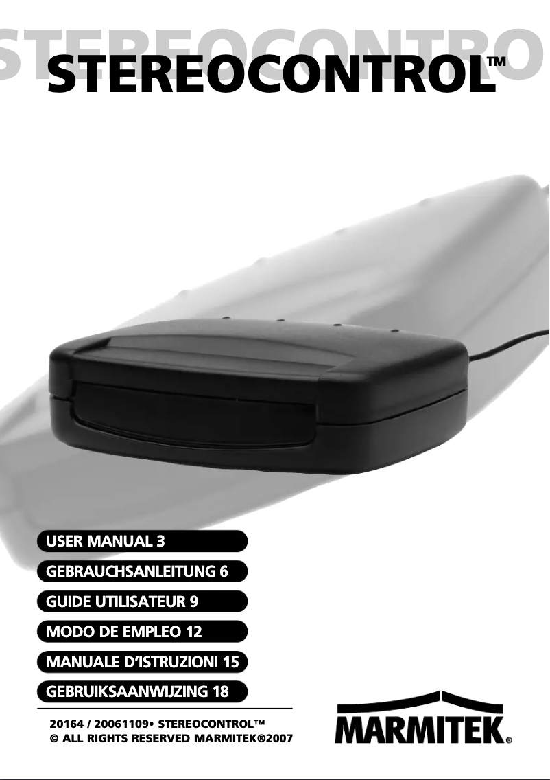 First page image of the manual for StereoControl