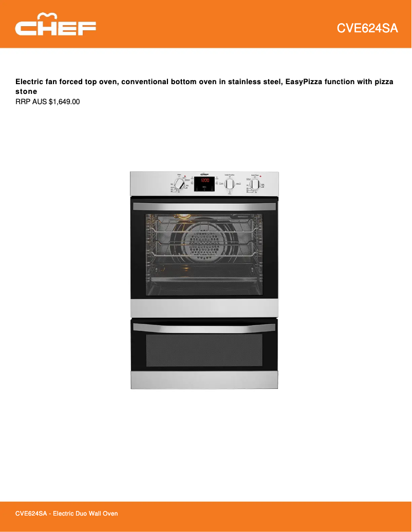 Page 1 of the manual Technical Sheet Chef CVE624SA