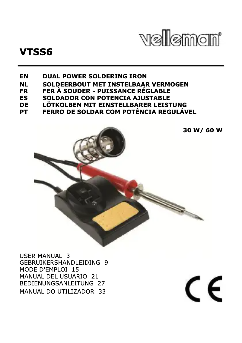 Page 1 of the manual User Manual Velleman VTSS6