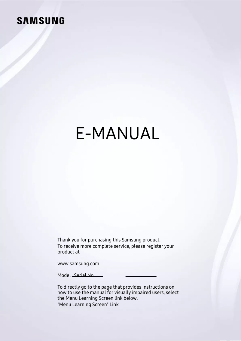 Page 1 of the manual User Manual Samsung QA43LS05BBJ