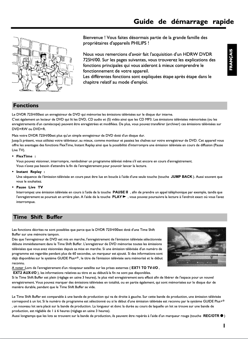 Page 1 of the manual Quick Start Guide Philips DVDR725H