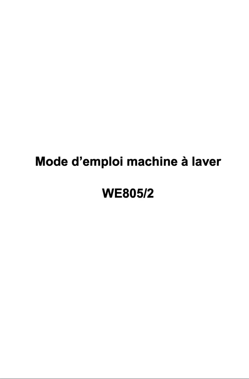 First page image of the manual for WE805/2