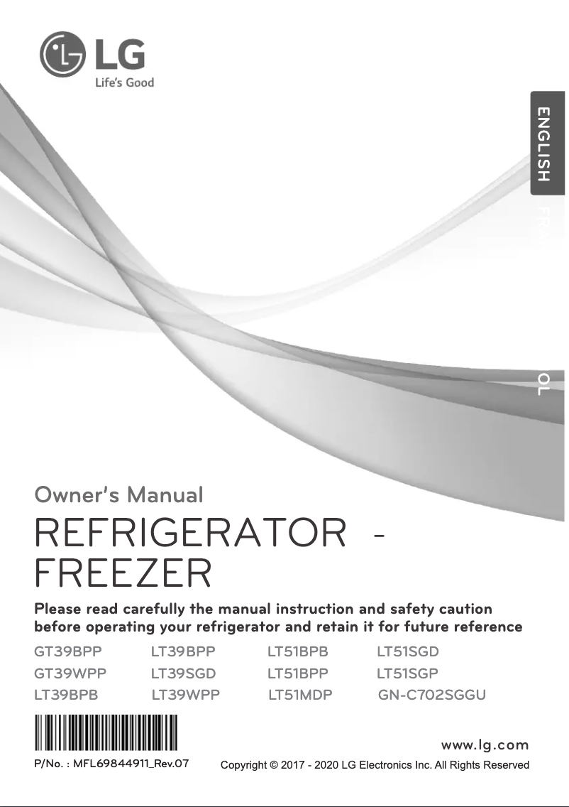 First page image of the manual for GT39WPP