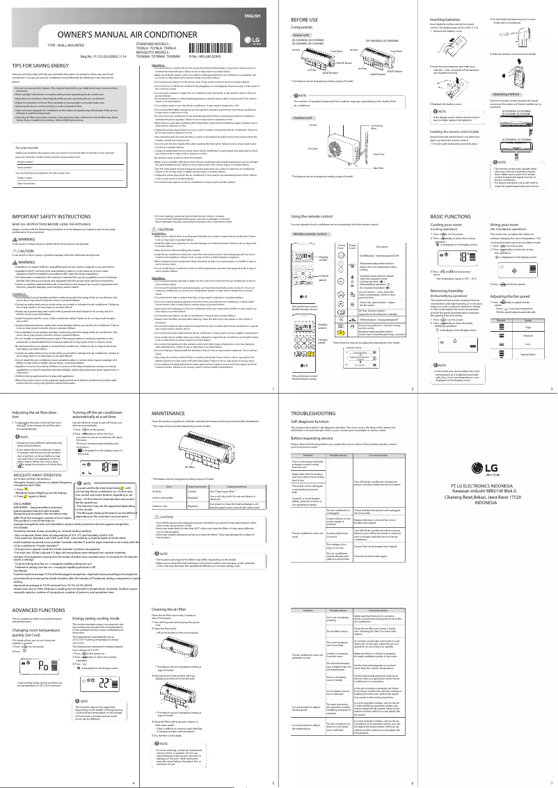 First page image of the manual for T07NWA