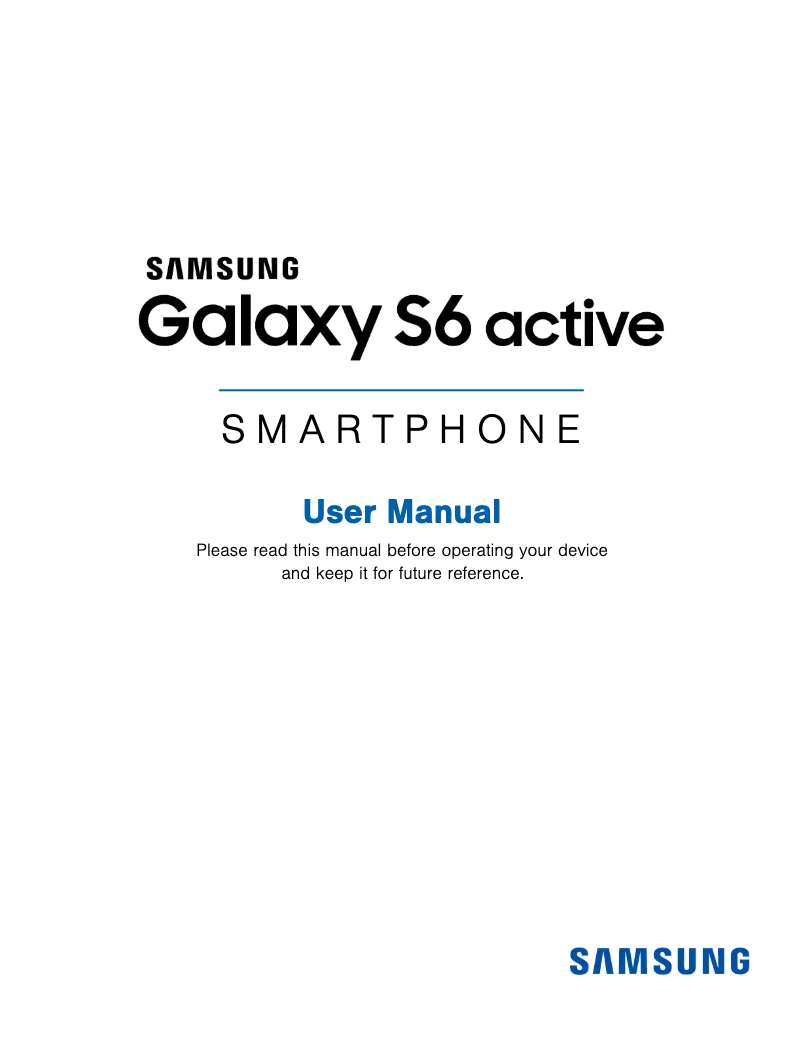 First page image of the manual for Galaxy S6 Active