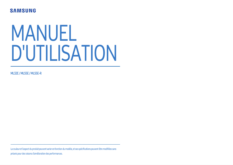 Page 1 of the manual User Manual Samsung ML55E