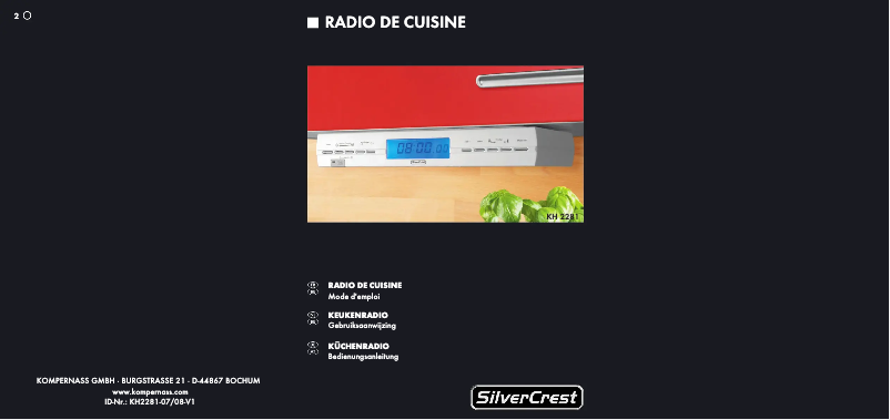 Page 1 of the manual User Manual SilverCrest KH 2281