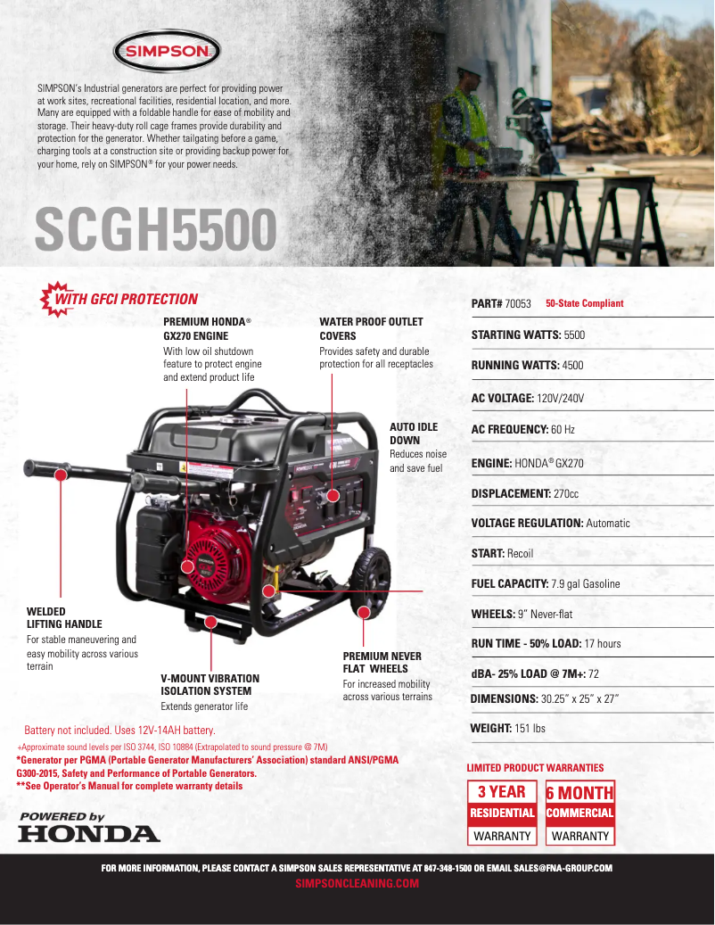 First page image of the manual for SCGH5500