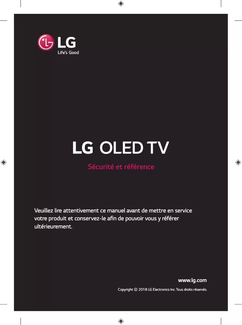 First page image of the manual for OLED55B8PVA