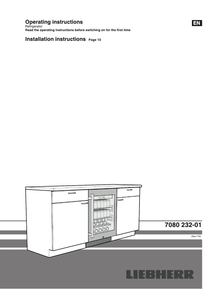 Page 1 of the manual User Manual Liebherr UKes 1752