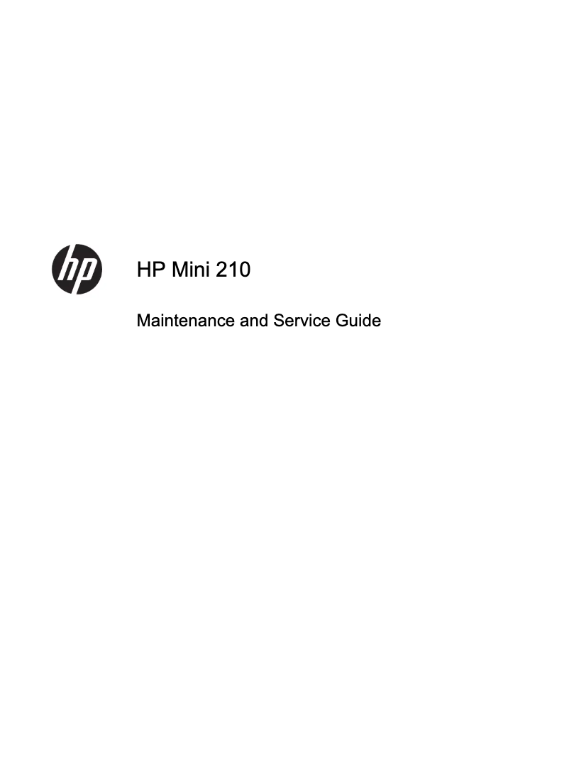Page 1 of the manual User Manual HP Mini 210-1076NR