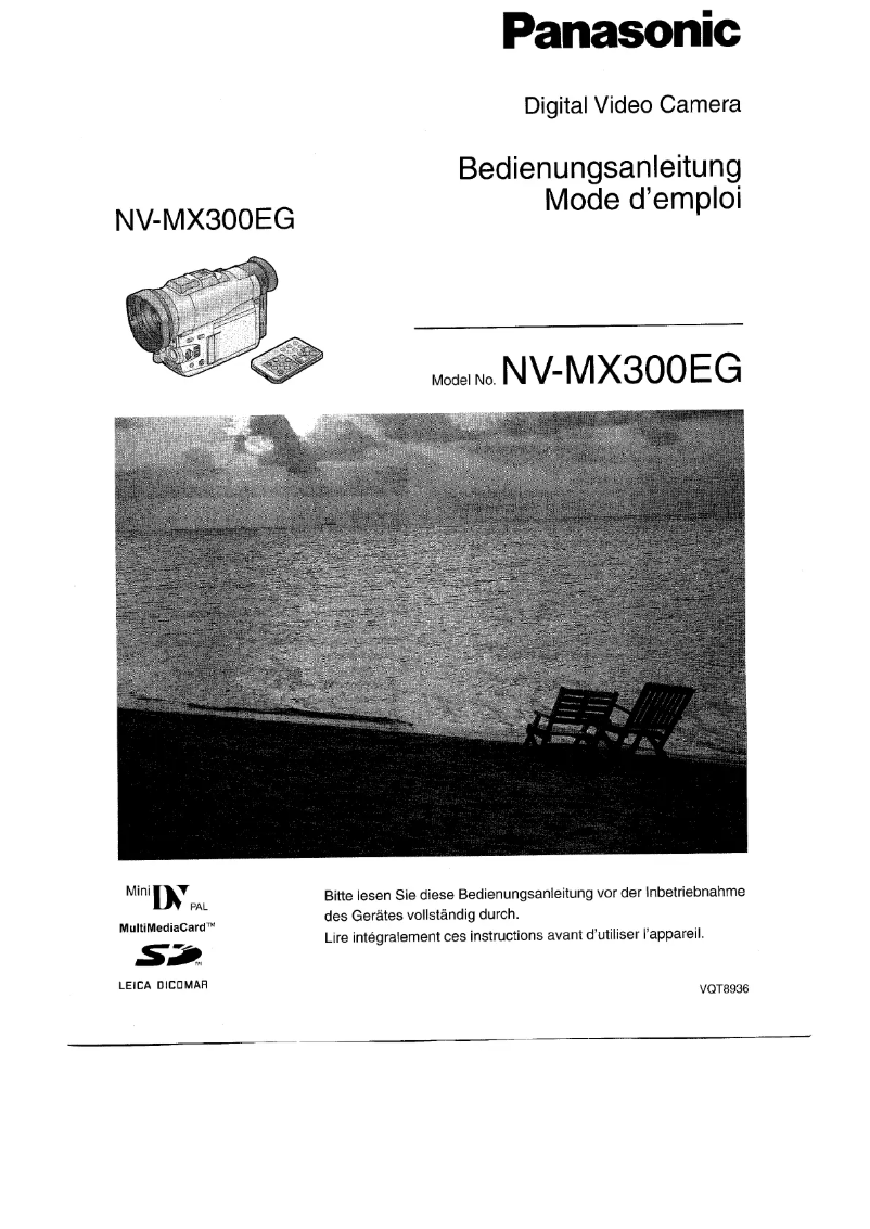 First page image of the manual for NV-MX300EG