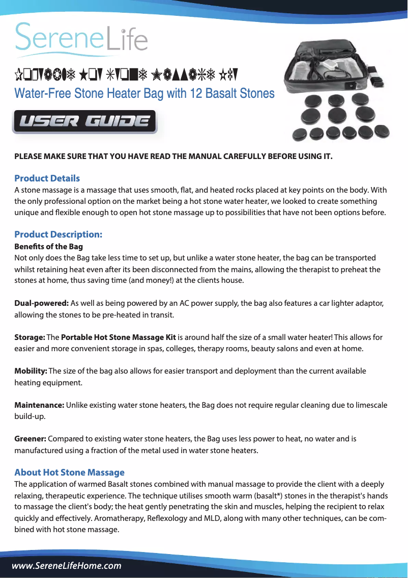 Page 1 of the manual User Manual SereneLife PSLMSGST40BL