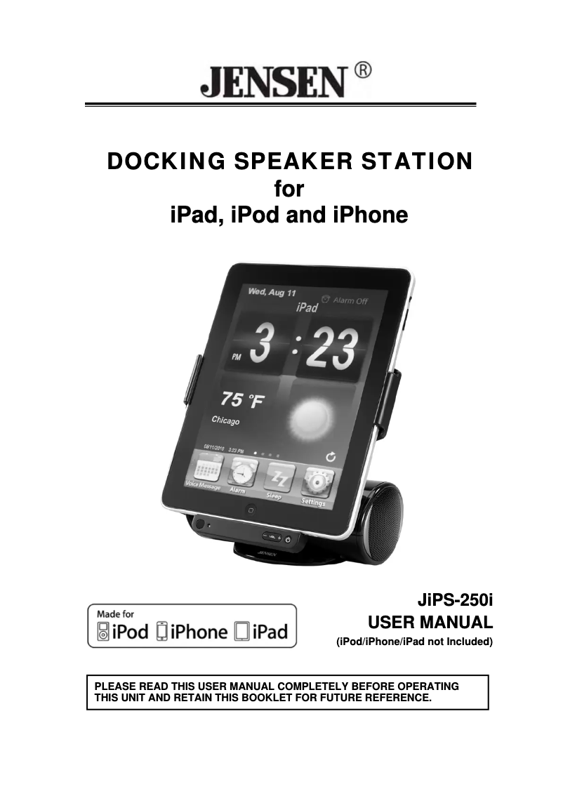 First page image of the manual for JiPS-250i