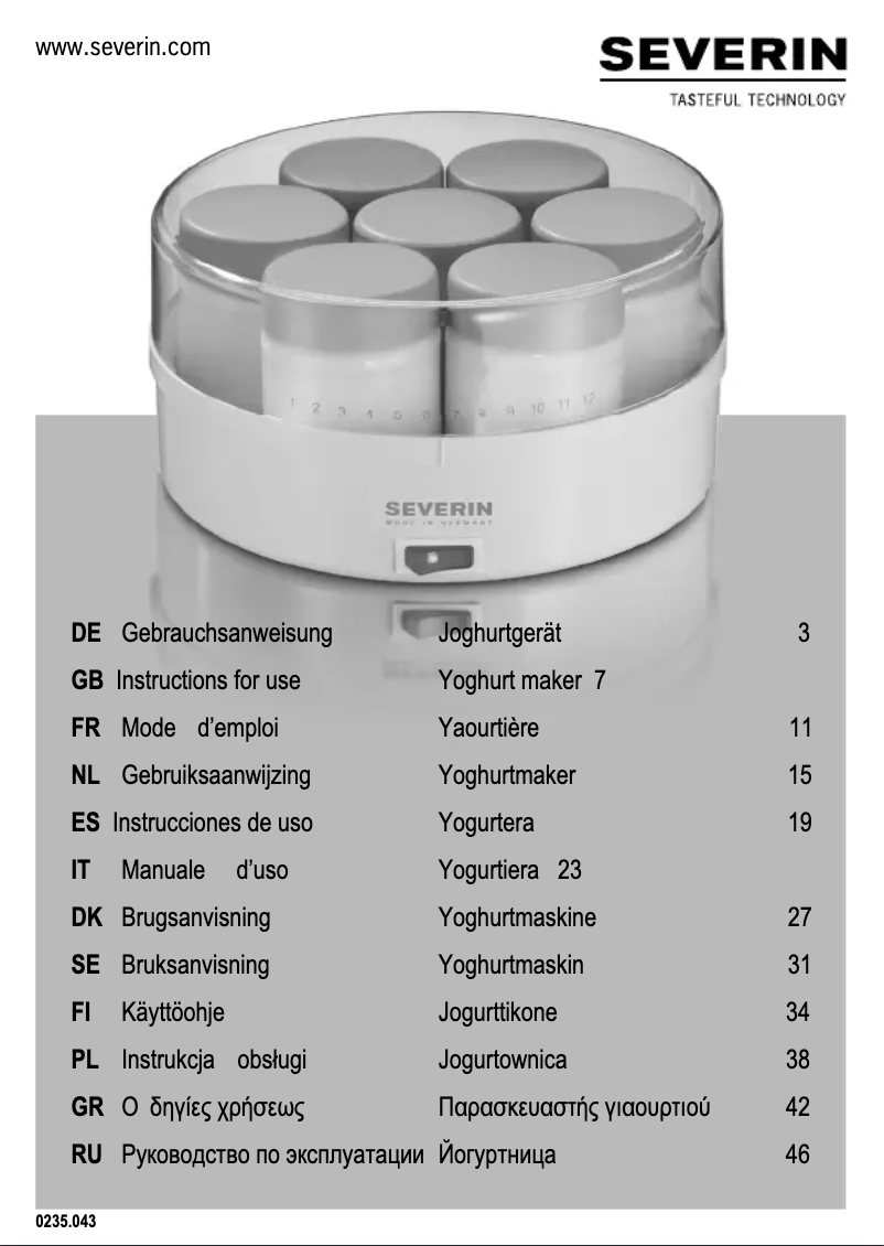 First page image of the manual for JG 3519
