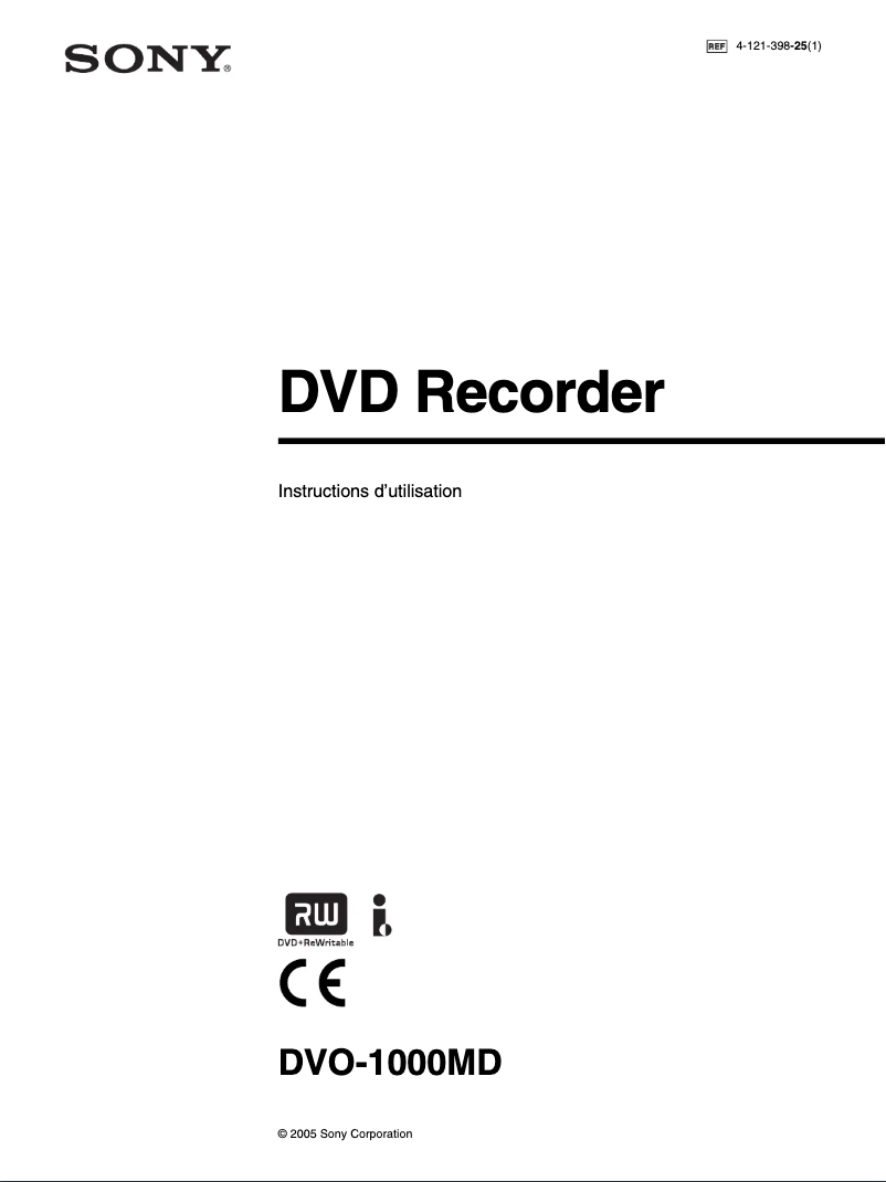 First page image of the manual for DVO-1000MD