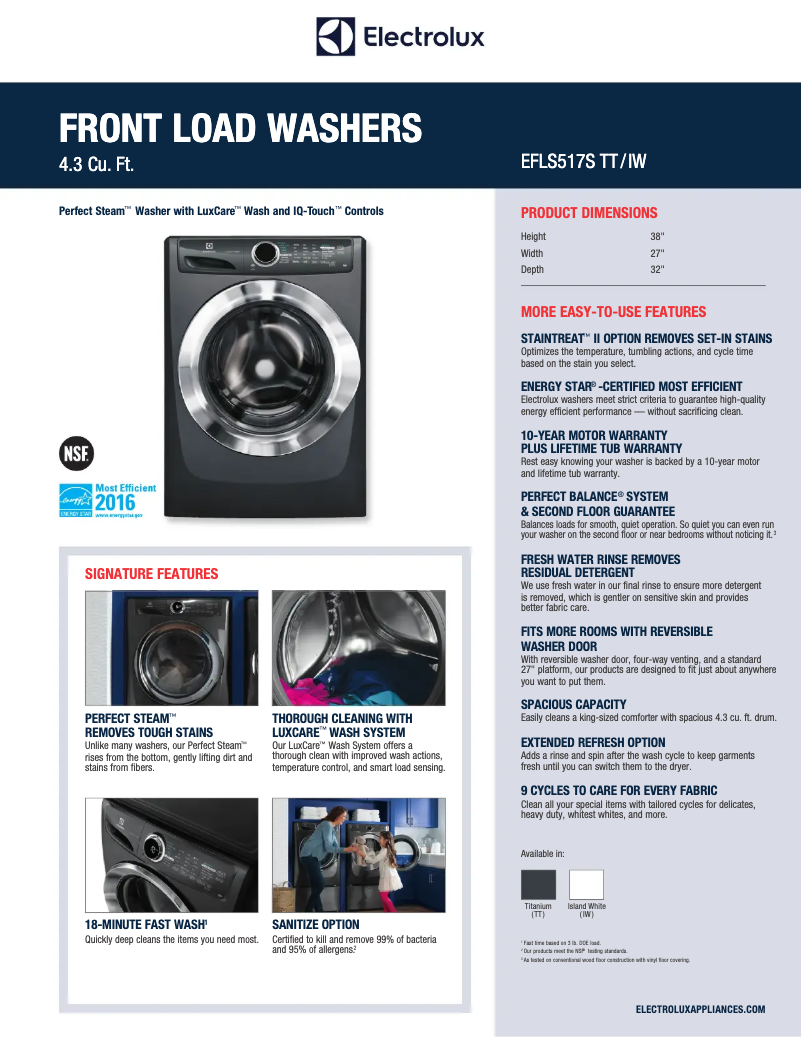 First page image of the manual for EFLS517S