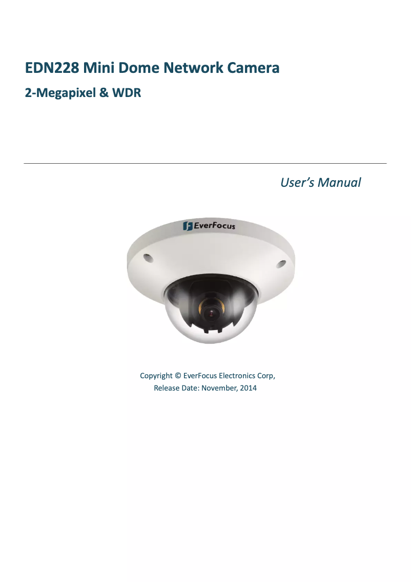 Page 1 of the manual User Manual EverFocus EDN228