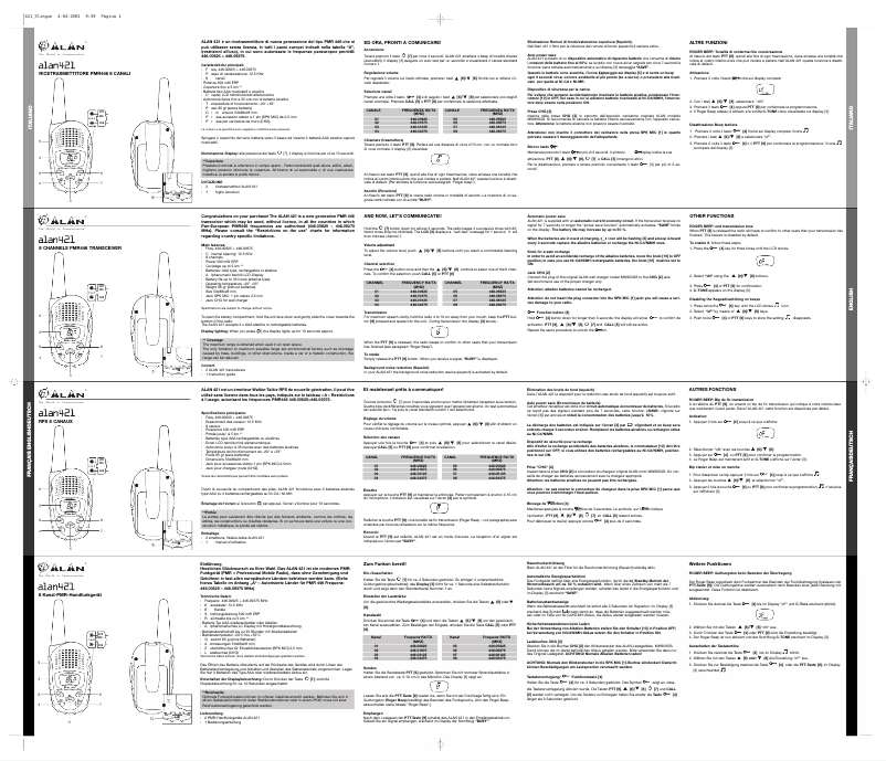 Page 1 of the manual User Manual Midland ALAN 421