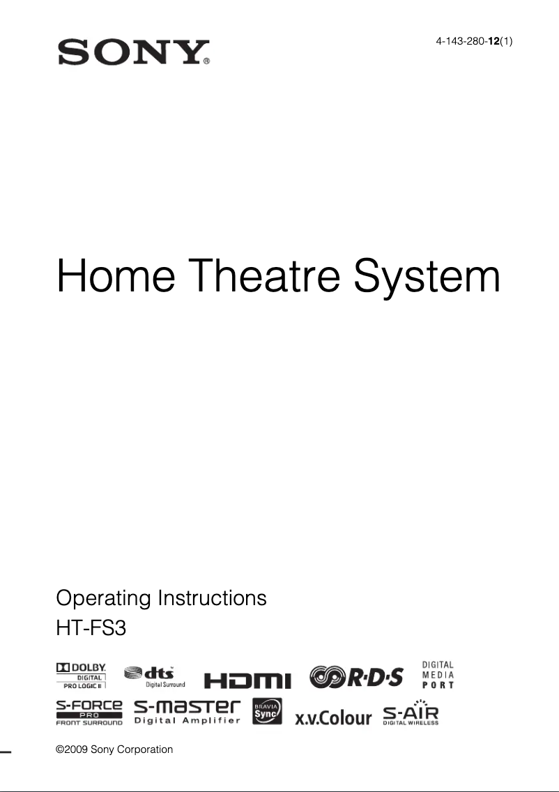 Page 1 of the manual User Manual Sony BDV-360FS