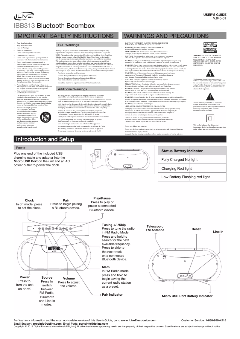 First page image of the manual for IBB313R