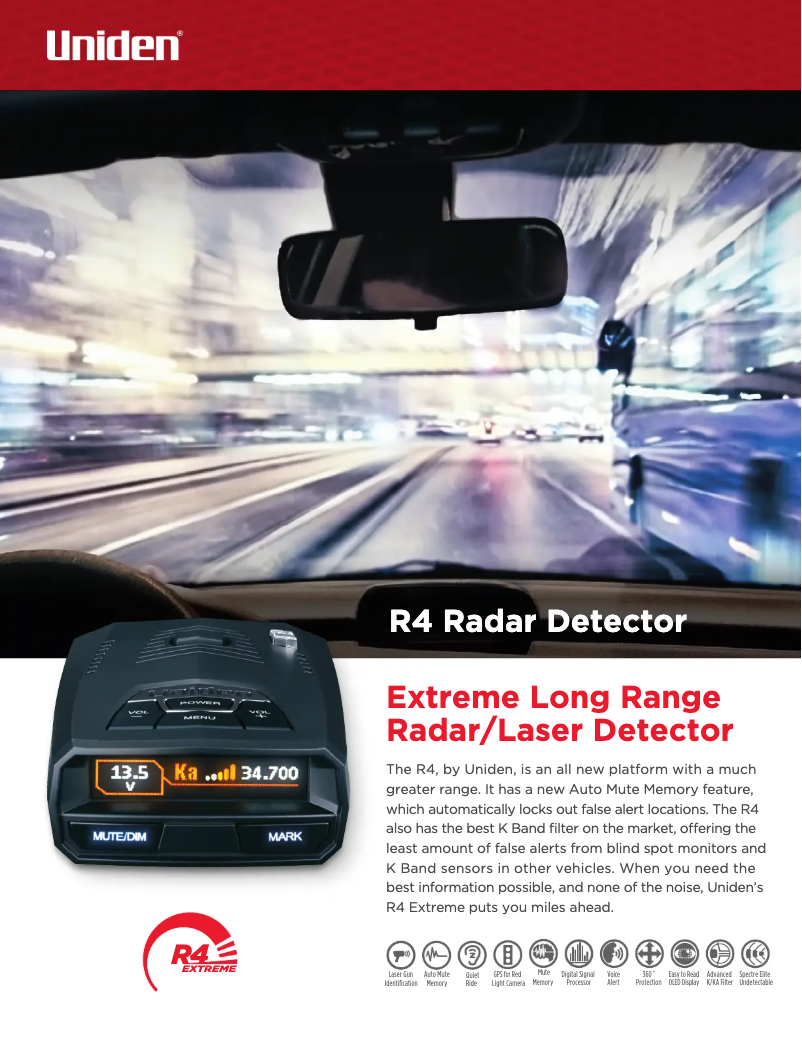 Page 1 of the manual Technical Sheet Uniden R4