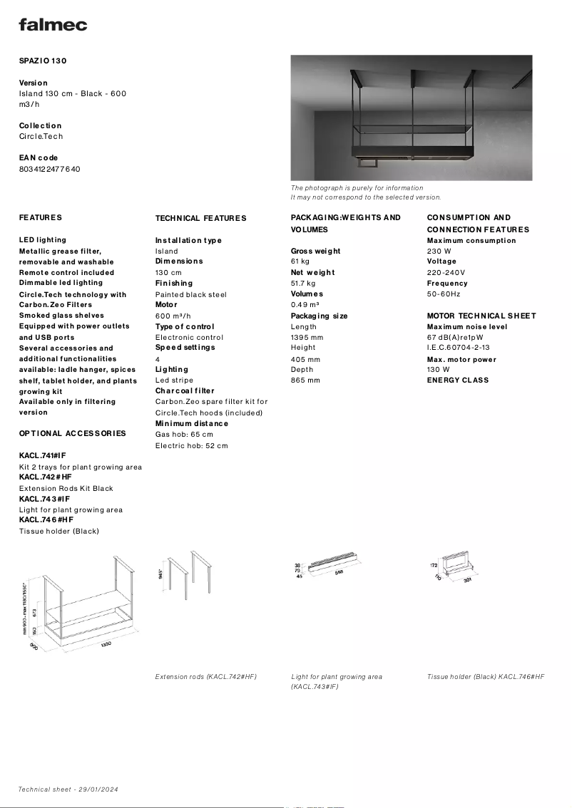 First page image of the manual for Spazio 130