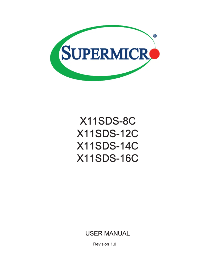 First page image of the manual for X11SDS-16C