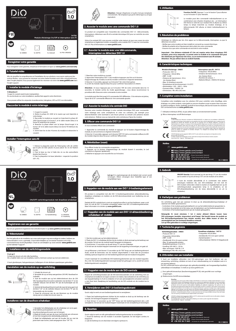 Page 1 of the manual User Manual DiO 54736