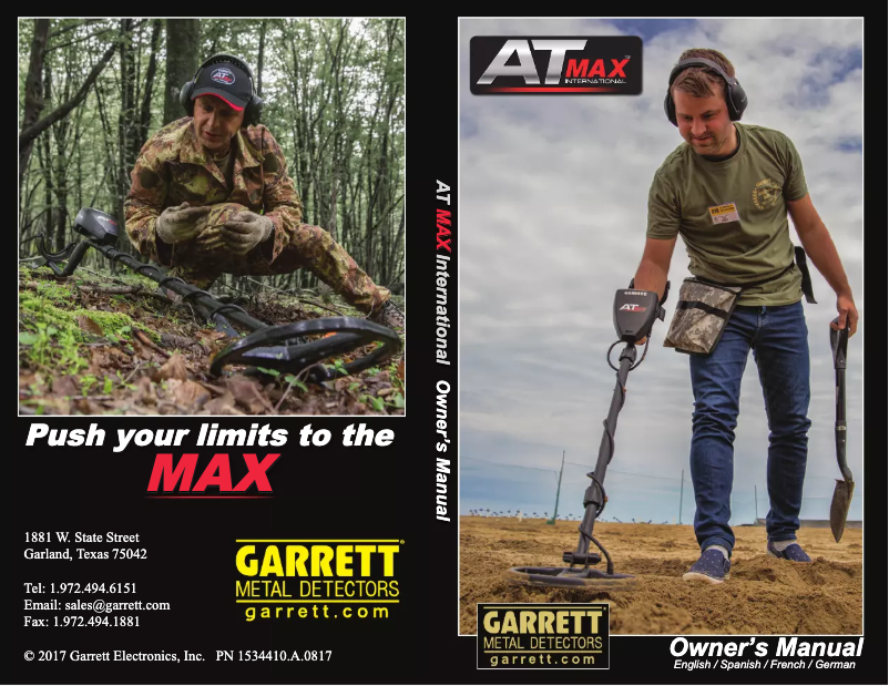 Page 1 of the manual User Manual Garrett AT Max