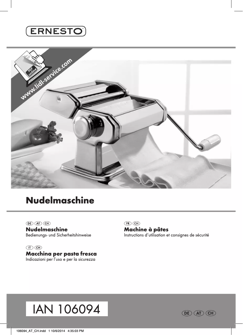 Page 1 of the manual User Manual Ernesto IAN 106094