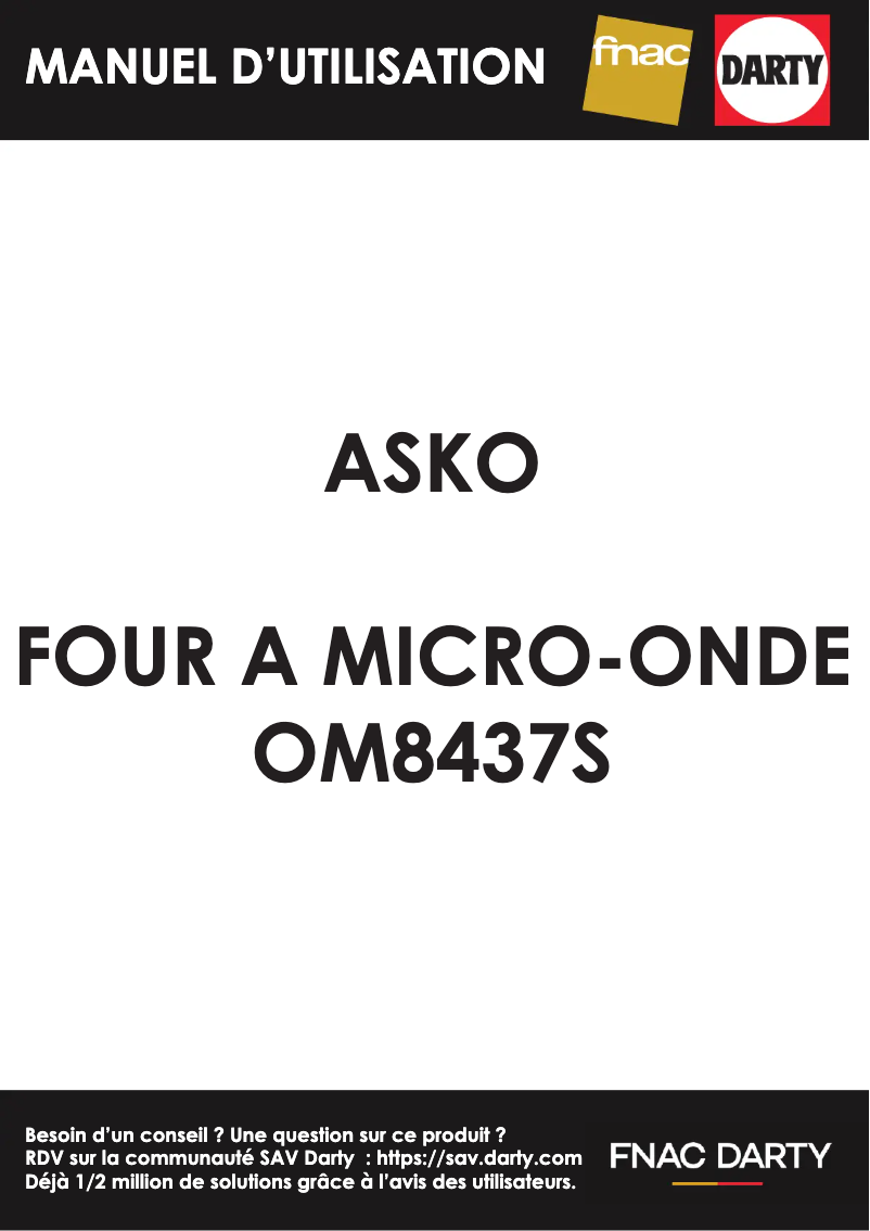 Page 1 of the manual User Manual Asko OM8437S