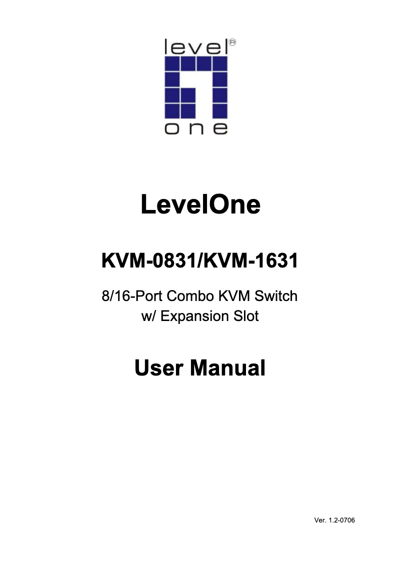 Page 1 of the manual User Manual LevelOne KVM-1631