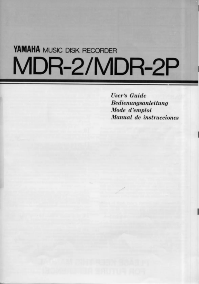 First page image of the manual for MDR-2P