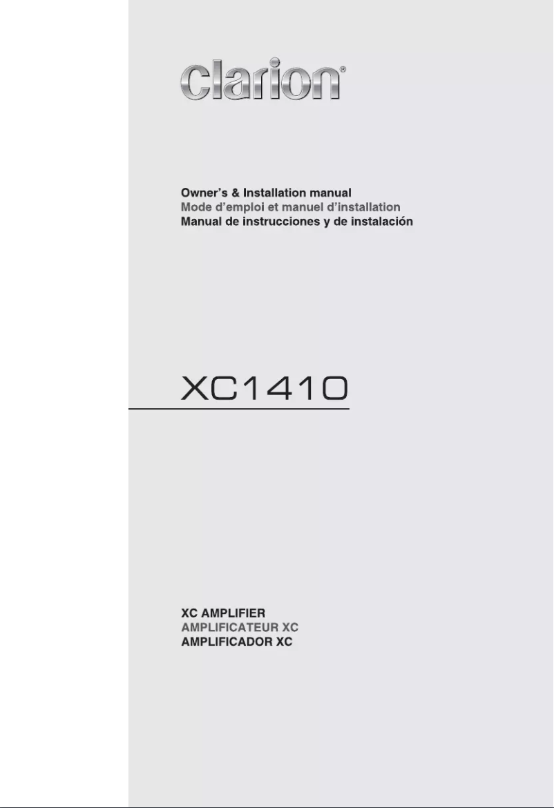 Page 1 de la notice Manuel utilisateur Clarion XC1410