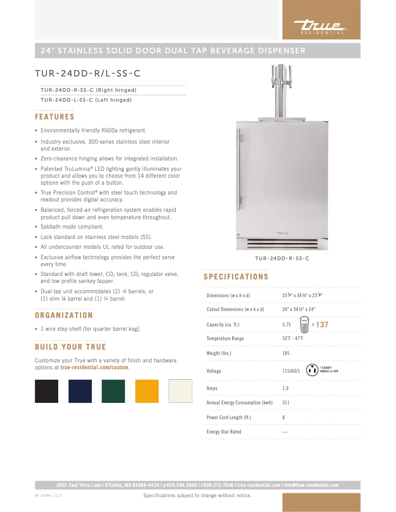 First page image of the manual for TUR-24DD-R-SS-C