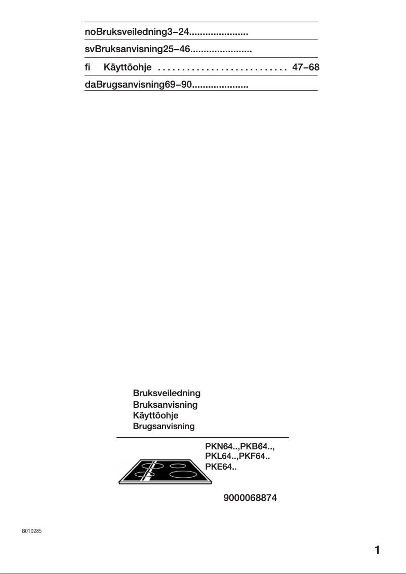 First page image of the manual for PKF646E01