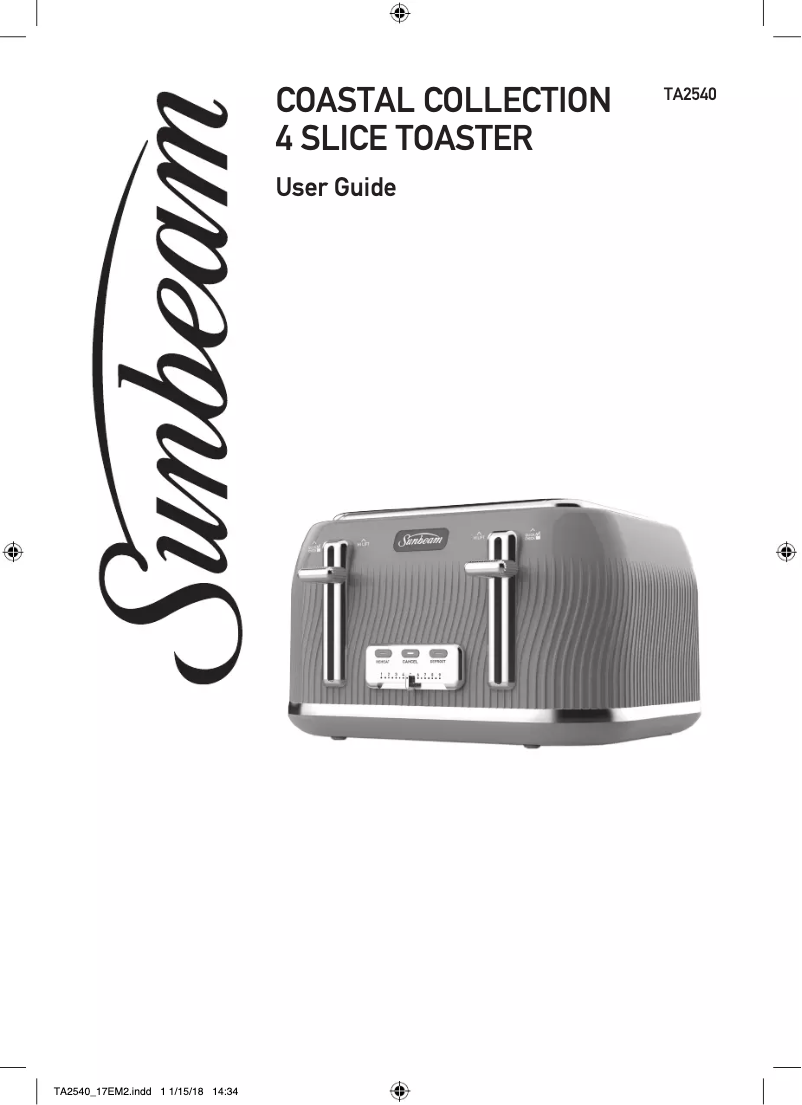 Page 1 of the manual User Manual Sunbeam TA2540